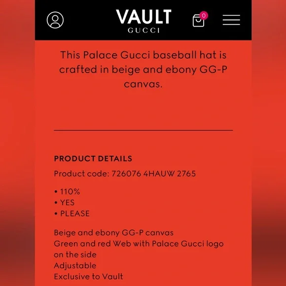 GUCCI x PALACE Canvas Baseball Hat - Picture 12 of 12